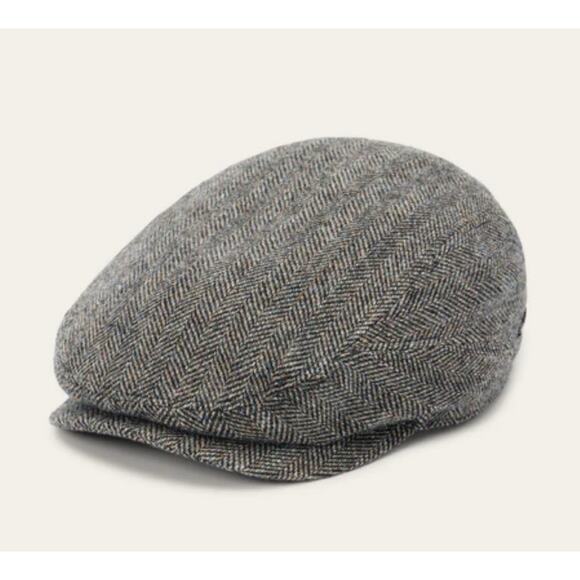Stetson Men's sz L Wool Herringbone Driver Hat Paper Boy Peaky Blinders Grey - Picture 1 of 8